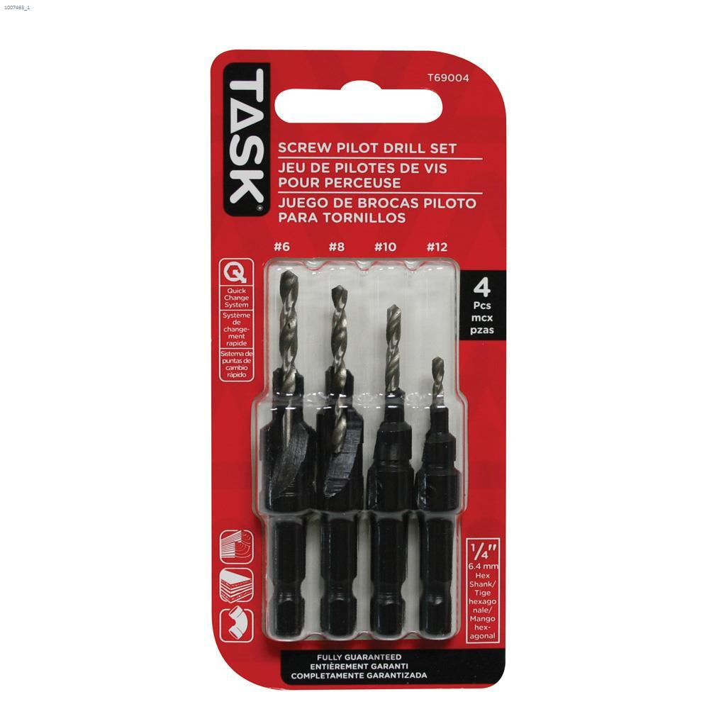 4 Piece Screw Pilot Drill Bit Set-Bulk