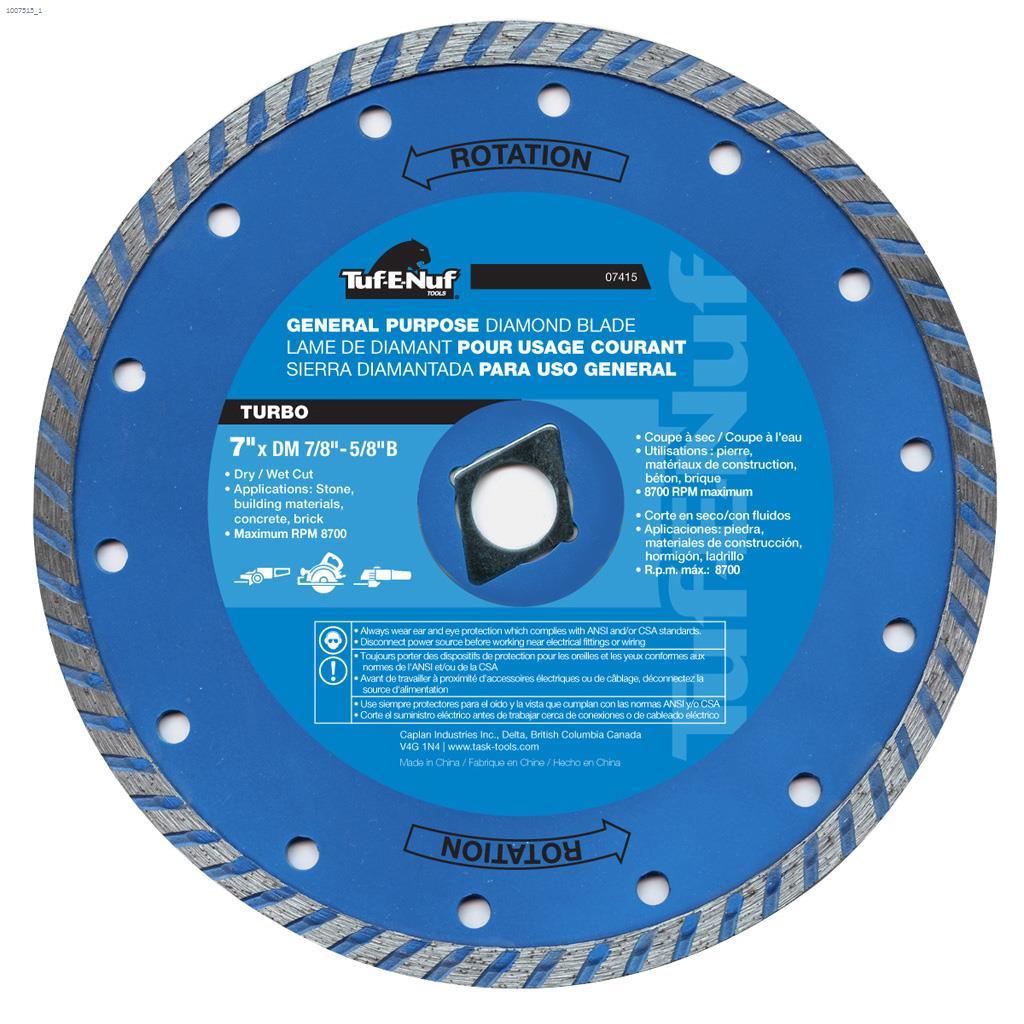 Lame diamantée pour usage général de 7" x DM 7/8"-5/8"