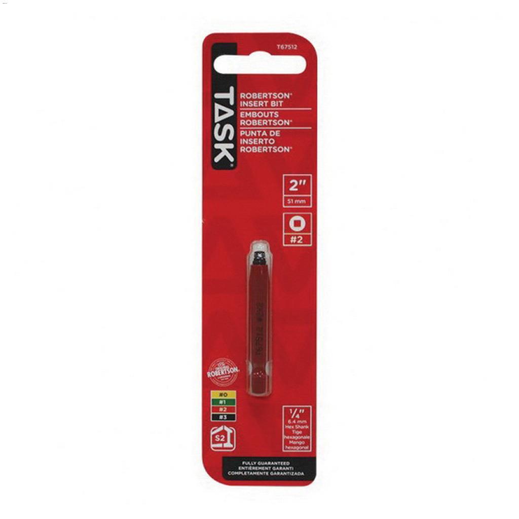 2" Embout #2  Robertson® rouge, mèche de tournevis 2 pièces