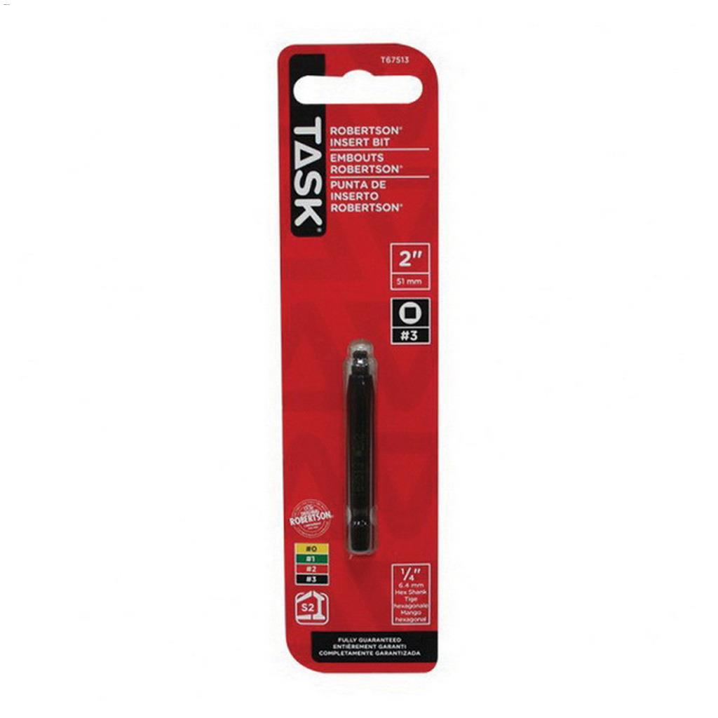 2" #3 Robertson Tip Black 2 Piece Screwdriver Bit