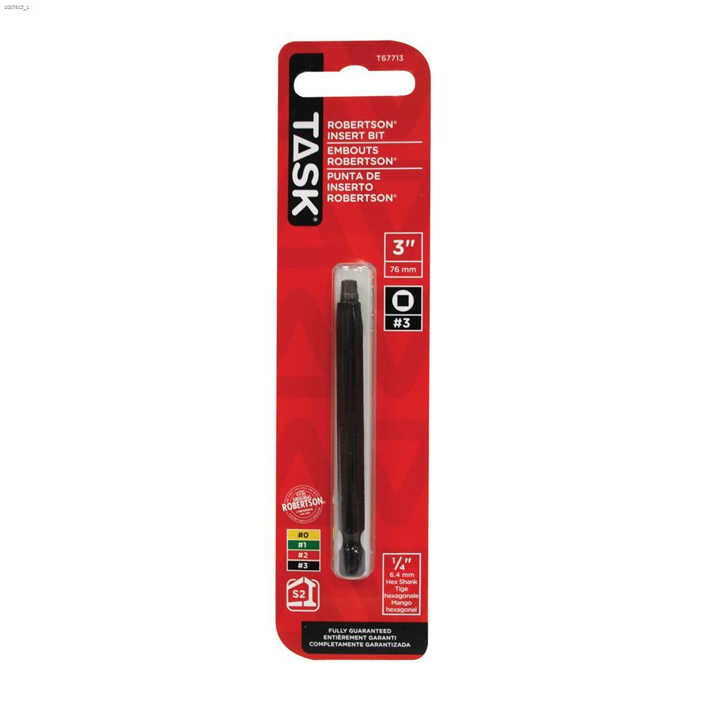 3" #3 Robertson Tip Black 2 Piece Screwdriver Bit