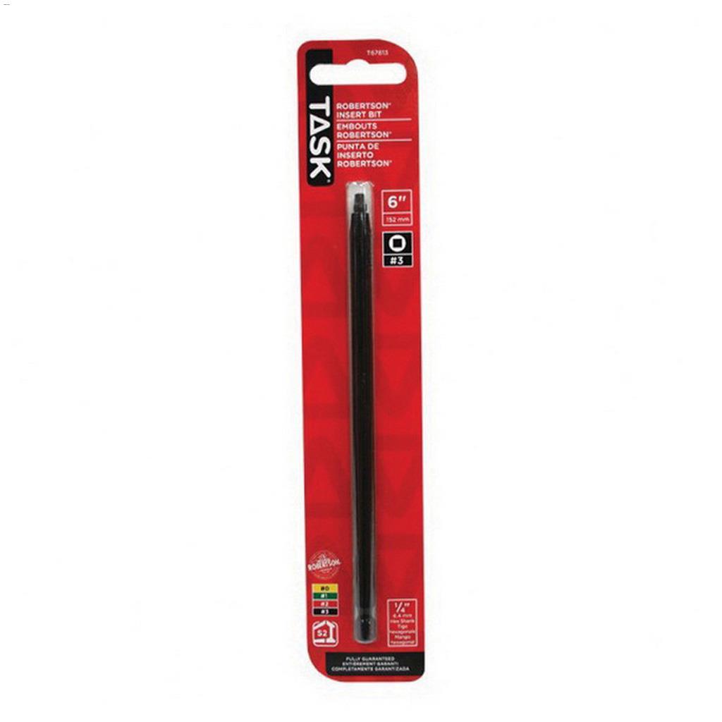6" #3 Robertson Tip Black 2 Piece Screwdriver Bit