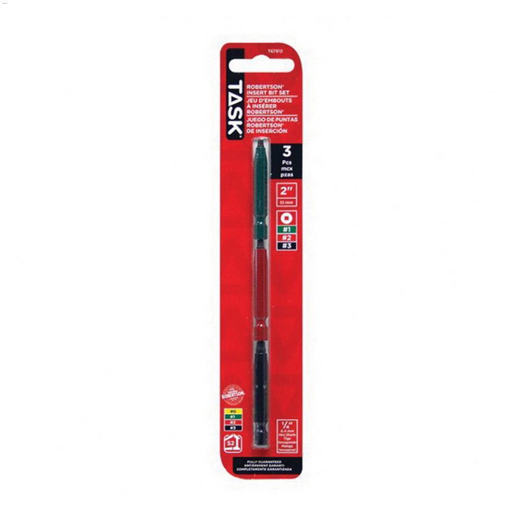 2" Green/Red/Black Screwdriver Bit Set-3/Pack