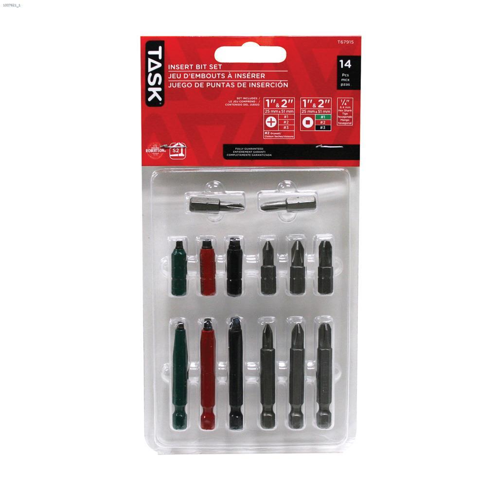 1", 2" Phillips Tool Steel 14 Piece Screwdriver Bit Set
