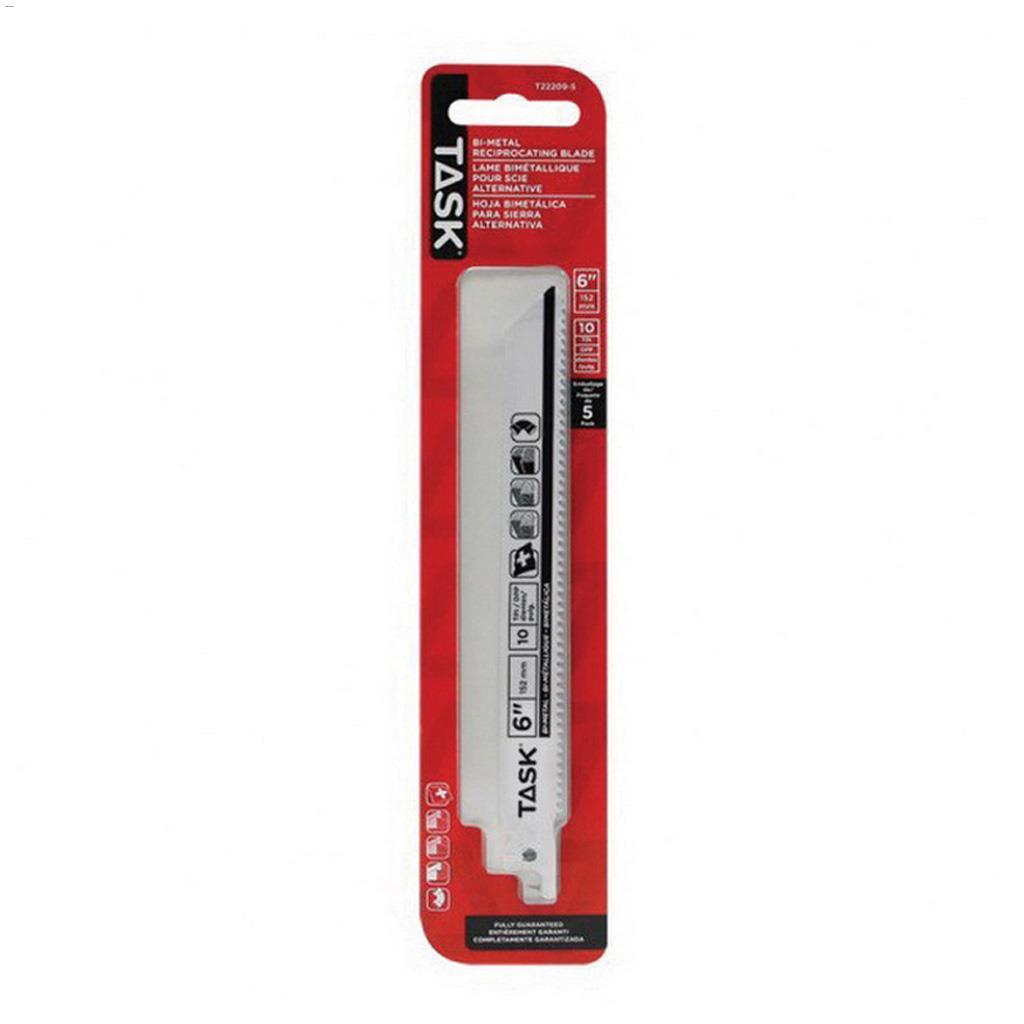 6" x 0.05" 10 TPI Reciprocating Saw Blade-5/Pack