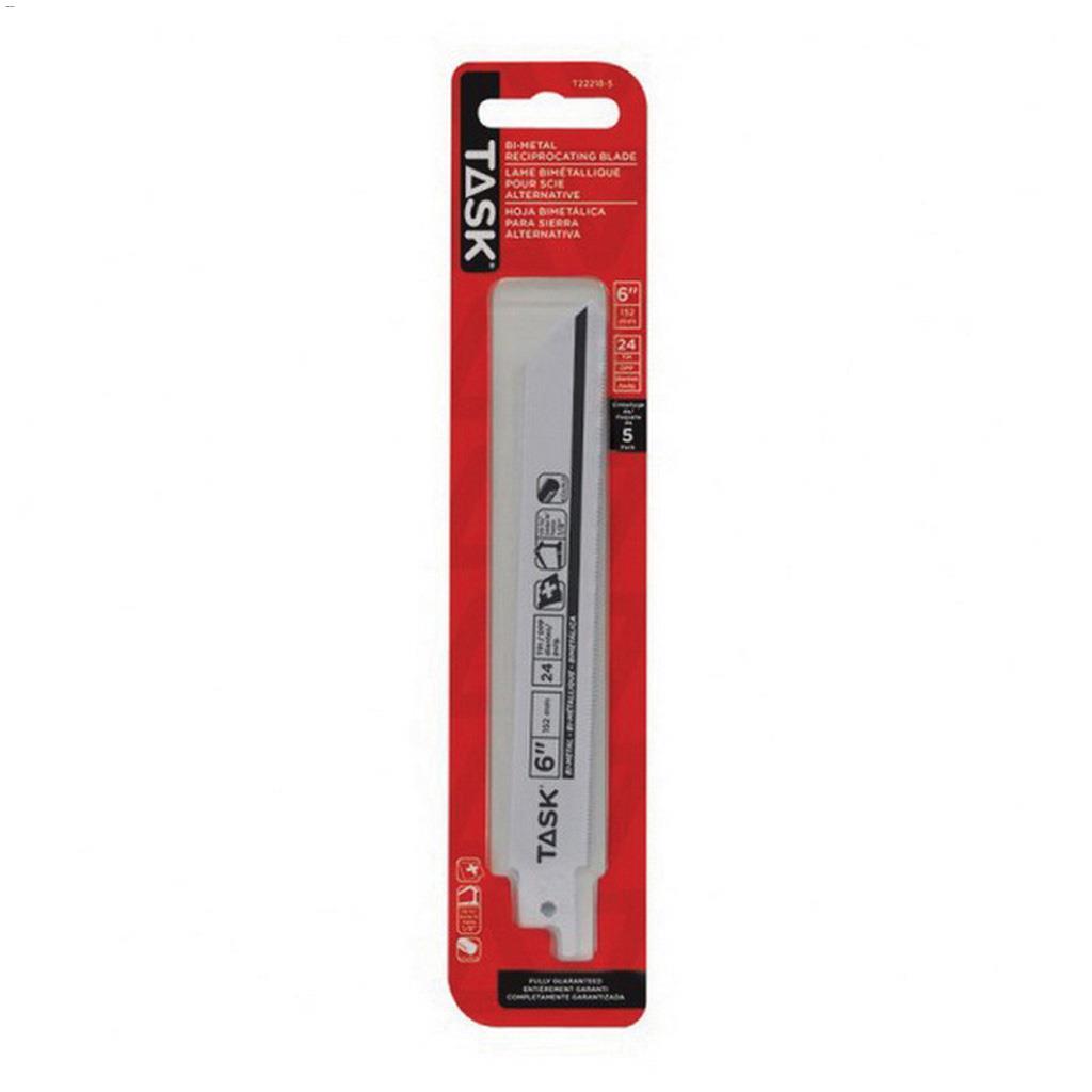 6" x 0.035" 24 TPI Bi-Metal Reciprocating Saw Blade-5/Pack