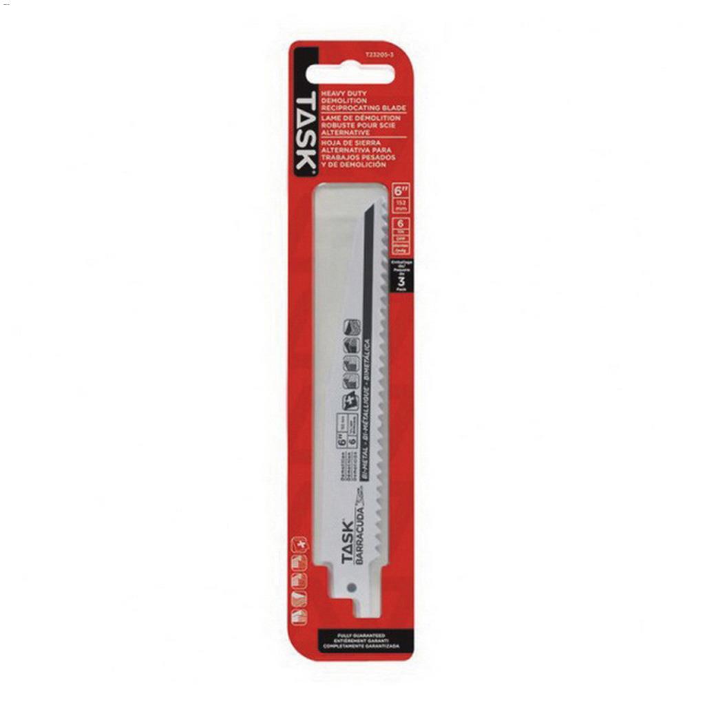 6" x 7/8" x 0.062" 5/8 TPI Reciprocating Saw Blade-3/Pack