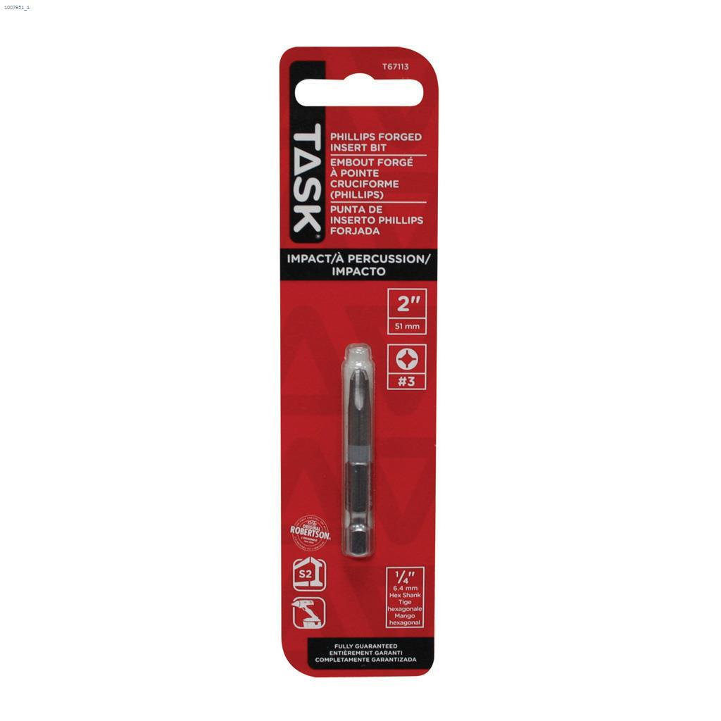 2" #3 Phillips S2 Steel Impact Driver Bit
