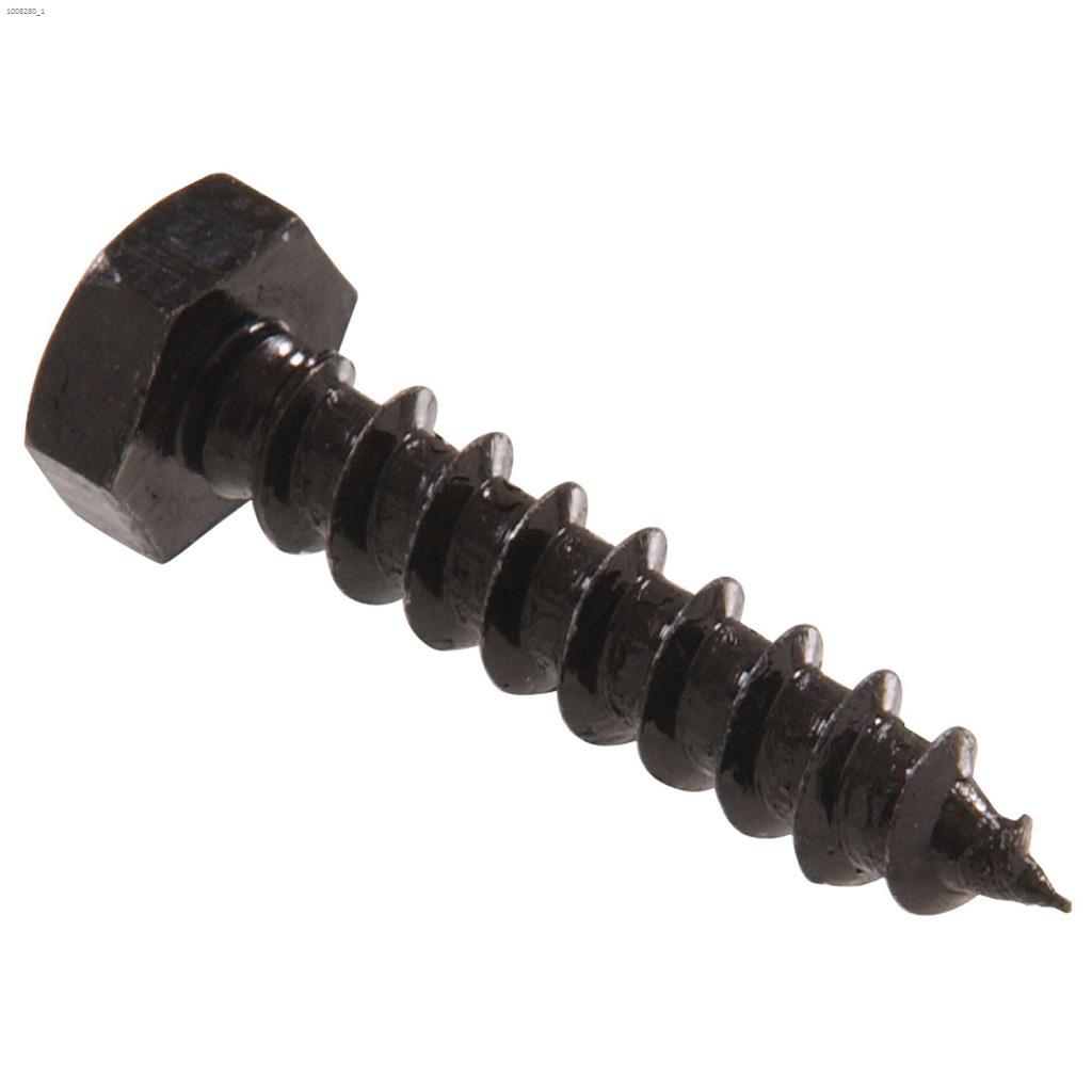 5/16" x 1-1/2" Black Hex Lag Screw-6/Pack