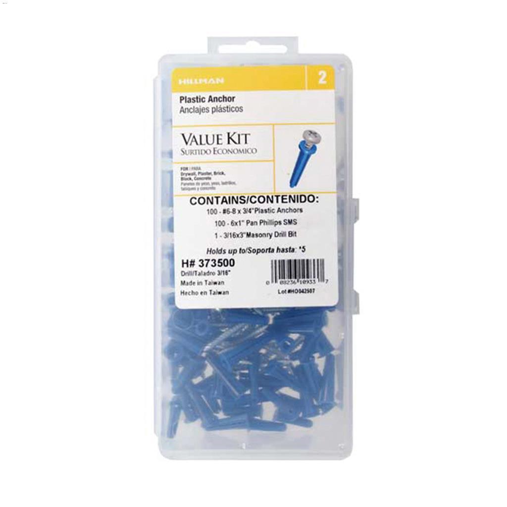 #6-8 x 3/4" Phillips SMS Conical Plastic Anchor