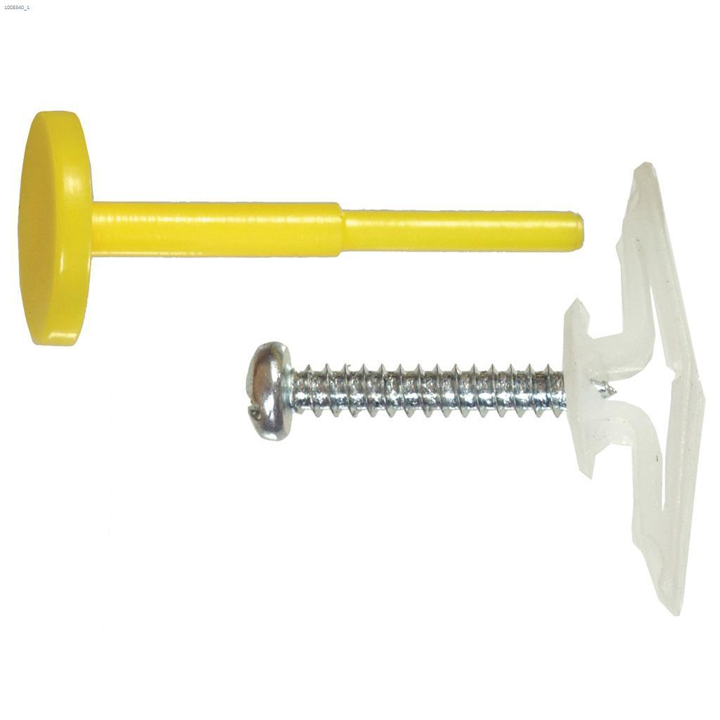 3/8" x 1-1/4" White Medium Pop Toggle Anchor-4/Pack
