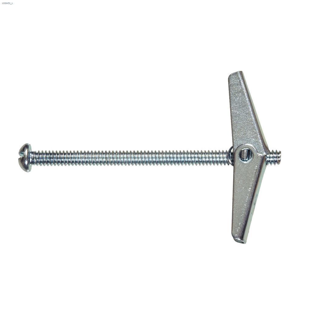 3/16" x 4" Round Head Spring Wing Toggle Bolt Anchor-2/Pack