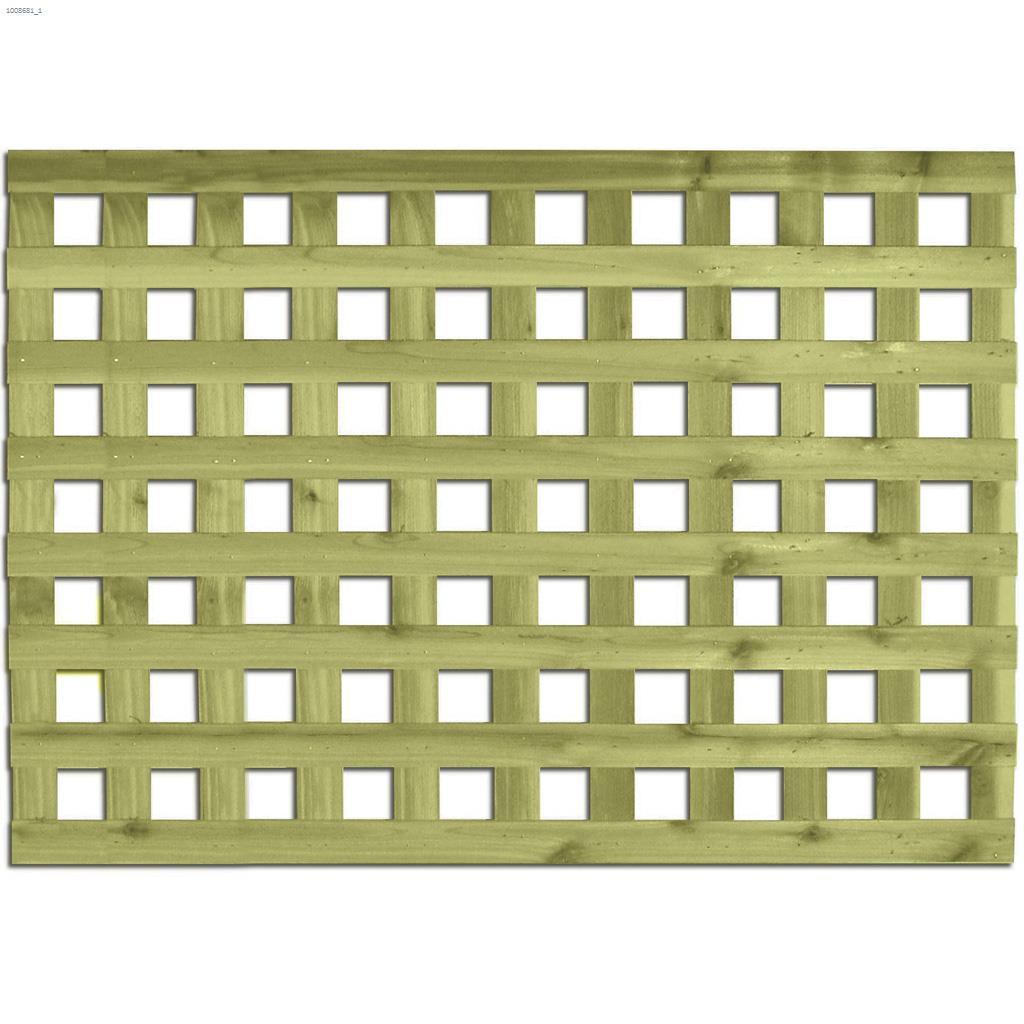 4' x 8' Green Pressure Treated Wood Georgian Privacy Lattice