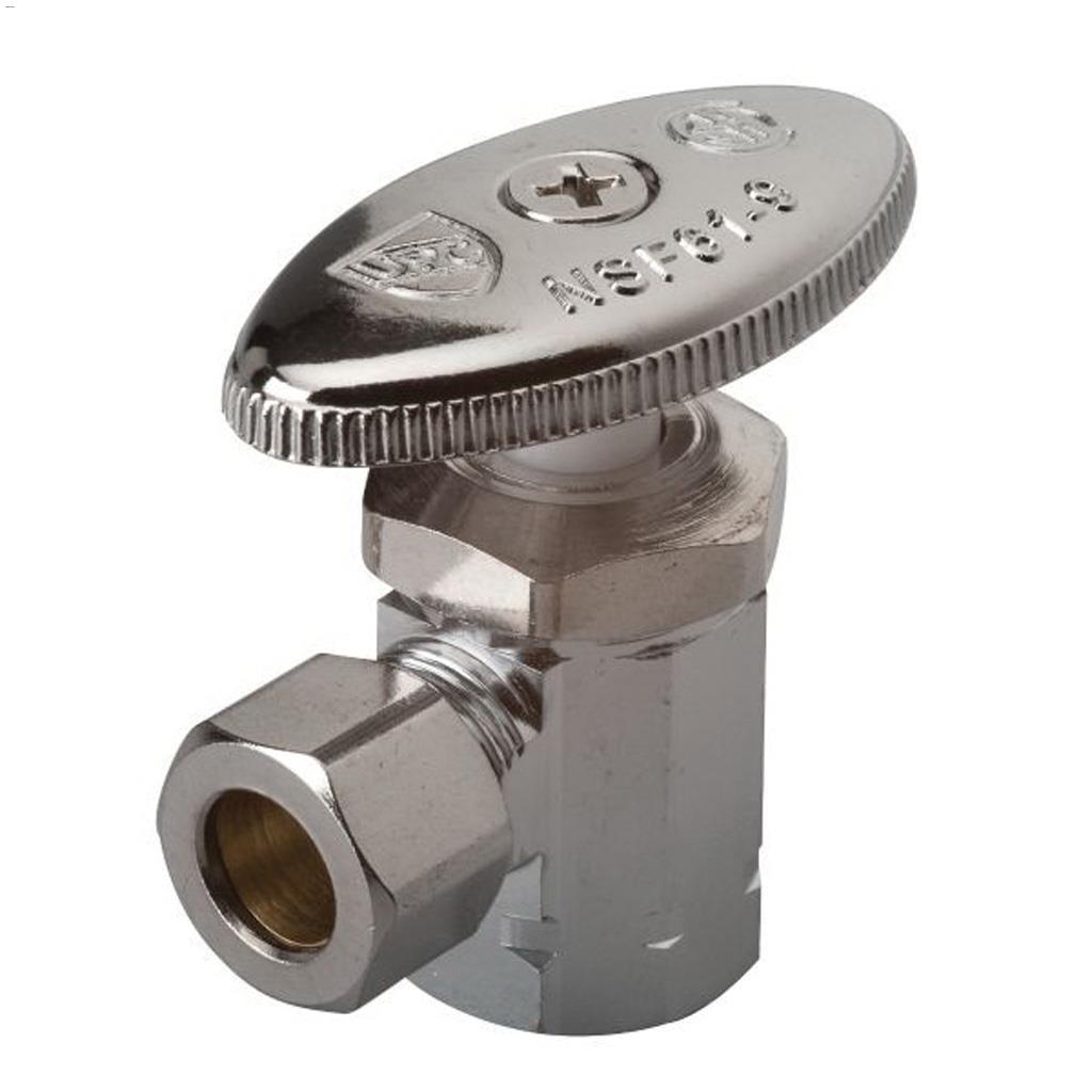 M-Line 3/8" Chrome Plated Brass Angled Shut-Off Valve