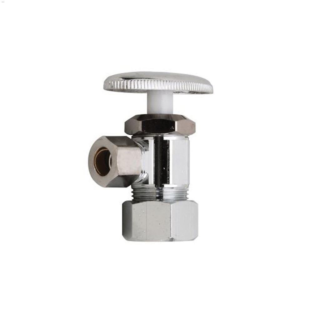 M-Line 3/8" x 5/8" Chrome Plated Brass Angled Shut-Off Valve