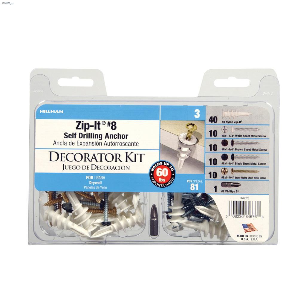 Zip-It #8 Clear Wallboard Anchor Kit