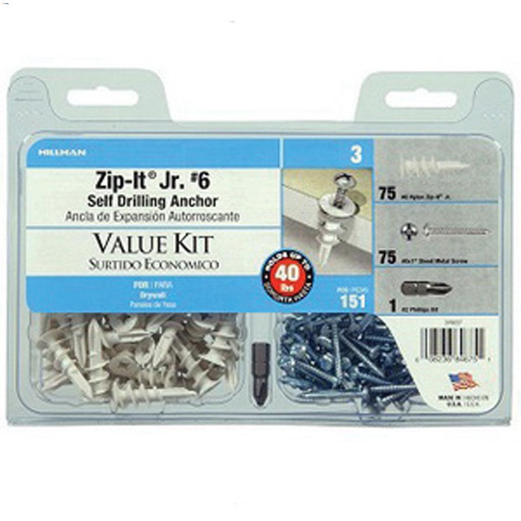 Zip-It Jr. #6 Nylon Wallboard Anchor-6/Pack