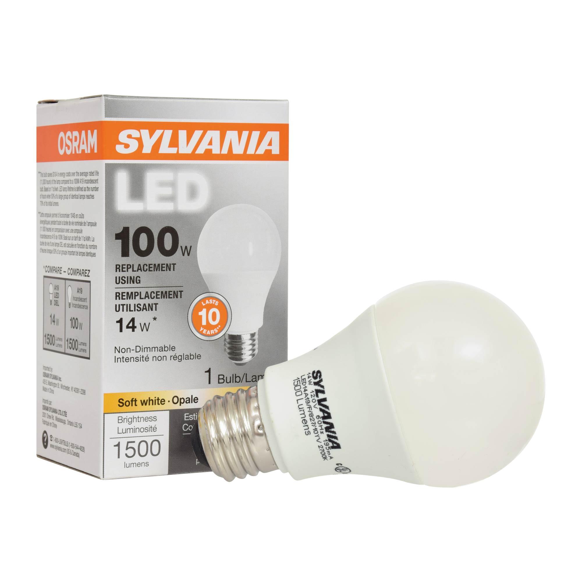 Paquet de 1 ampoule DEL Givré 14 Watt medium A19