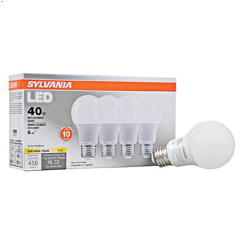 Paquet de 4 ampoules DEL givré 6  Watt Medium A19