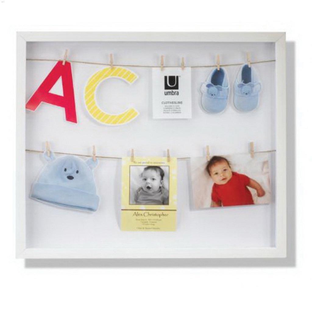 20" x 17" Wood Frame White Photo Frame