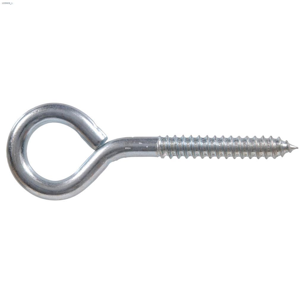 1/4" x 3-3/4" Paquet de 1 vis à œil en zinc avec tirefond