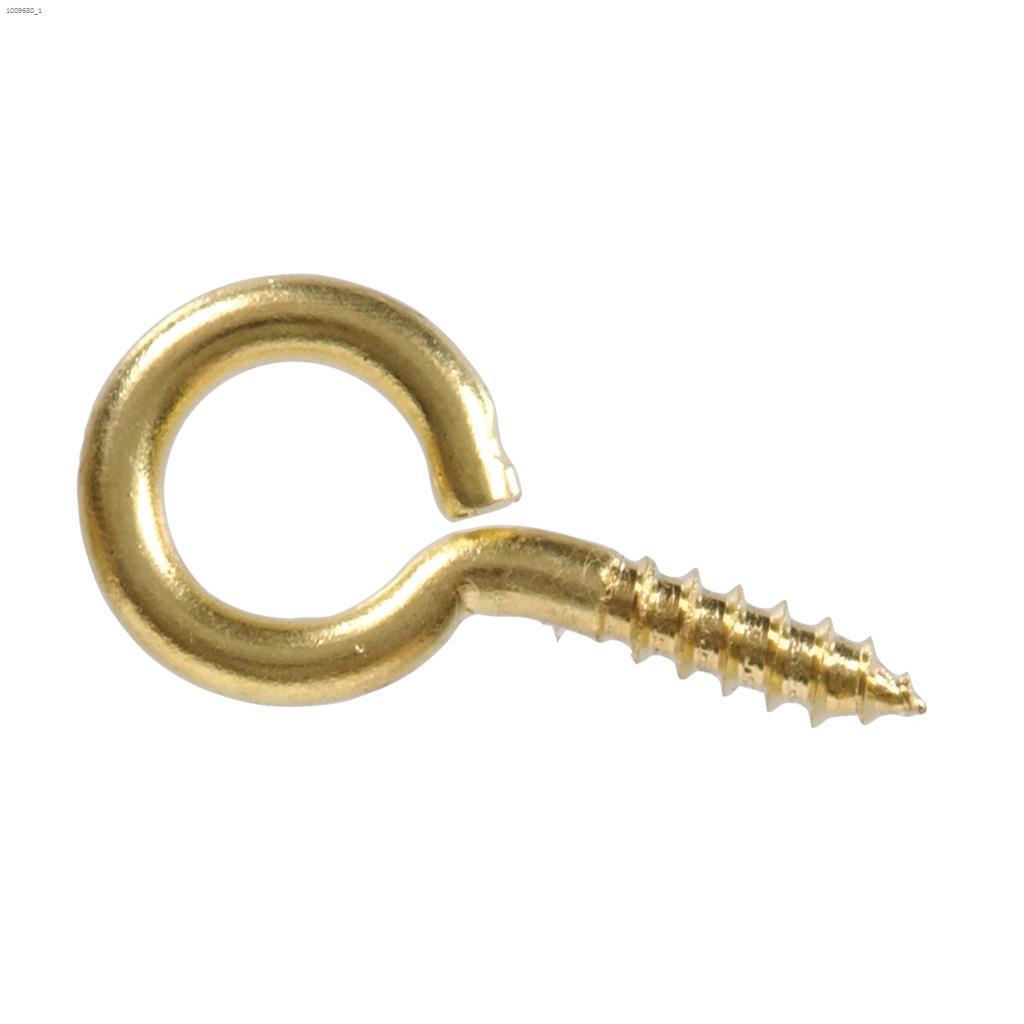 0.162" x 1-5/8" Solid Brass Eye Screw-3/Pack