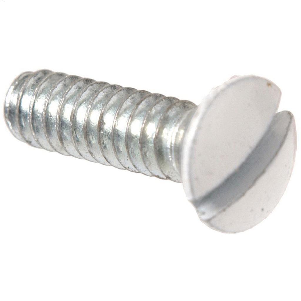 #6-32 x 1" Zinc White Oval Head Machine Screw-2/Pack