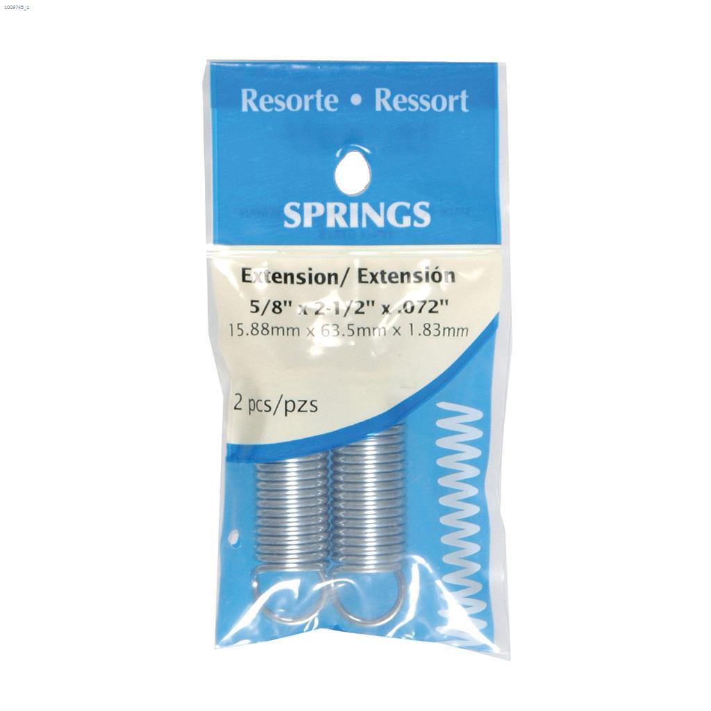 5/8" x 2-1/2" Zinc Plated Extension Spring-1/Pack