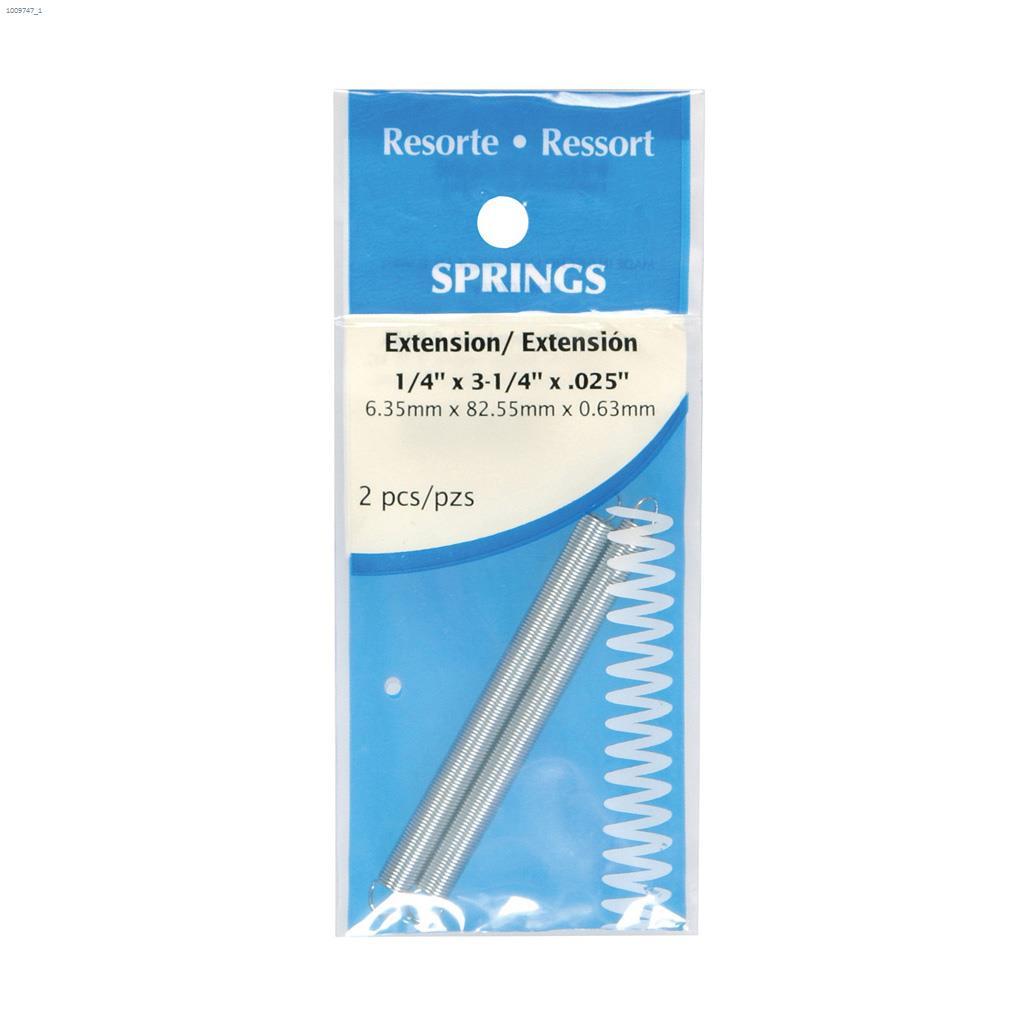 1/4" x 3-1/4" Zinc Plated Extension Spring-1/Pack