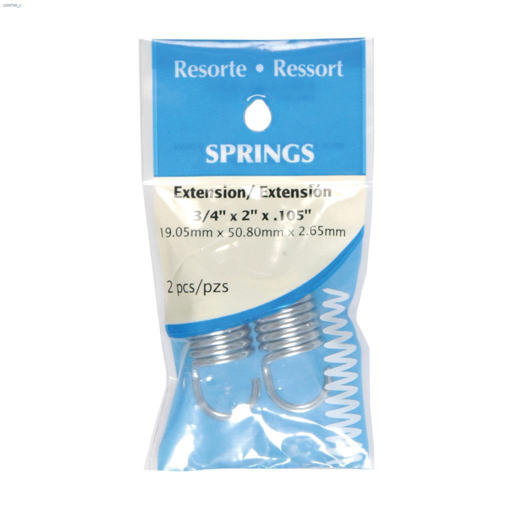 3/4" x 2" Zinc Plated Extension Spring-1/Pack