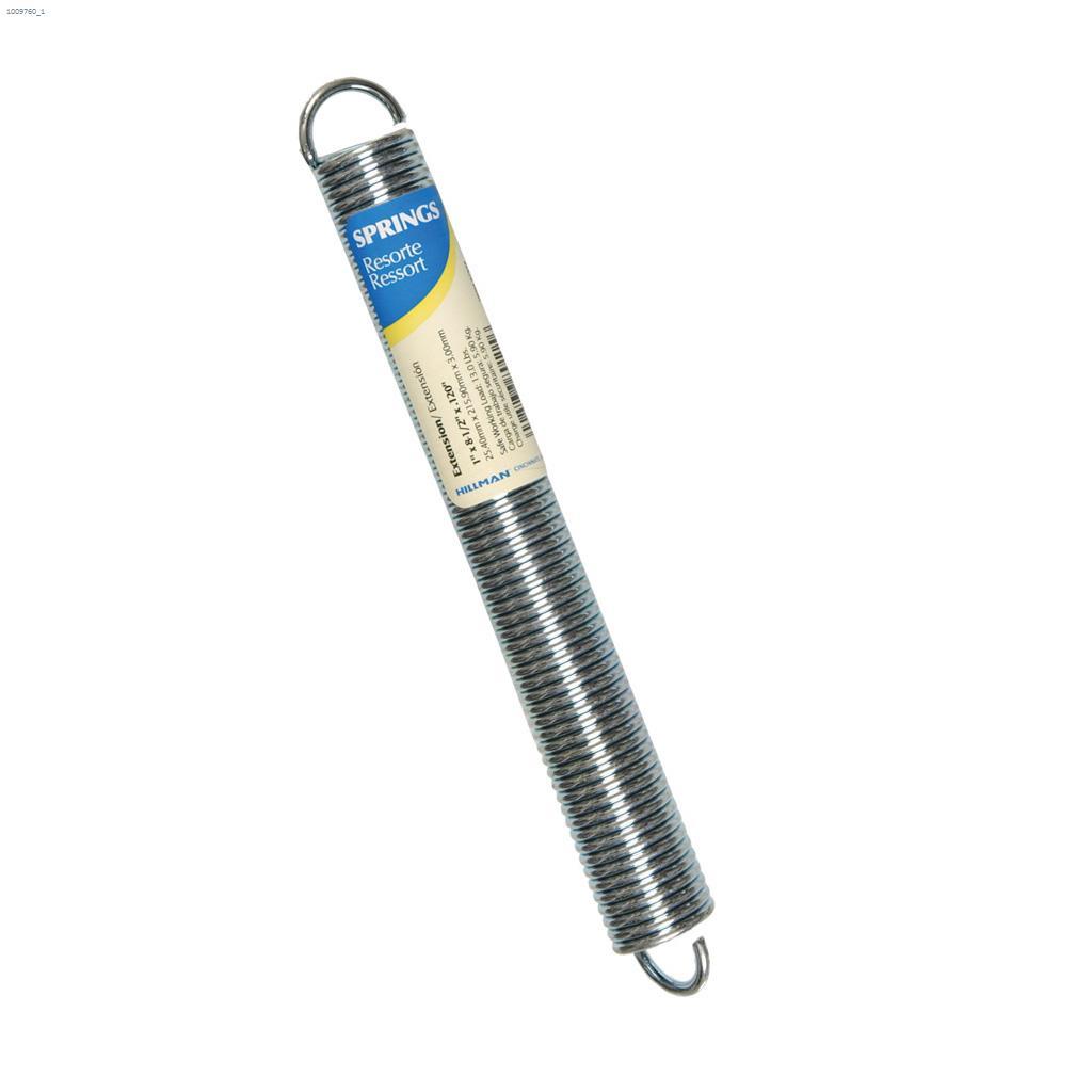 1" x 8-1/2" Zinc Plated Utility Extension Spring-1/Pack
