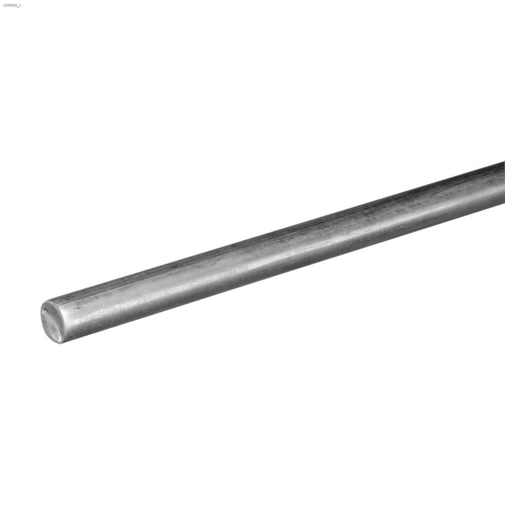 3/16" x 3' Low Carbon Steel Zinc Plated Round Unthreaded Rod