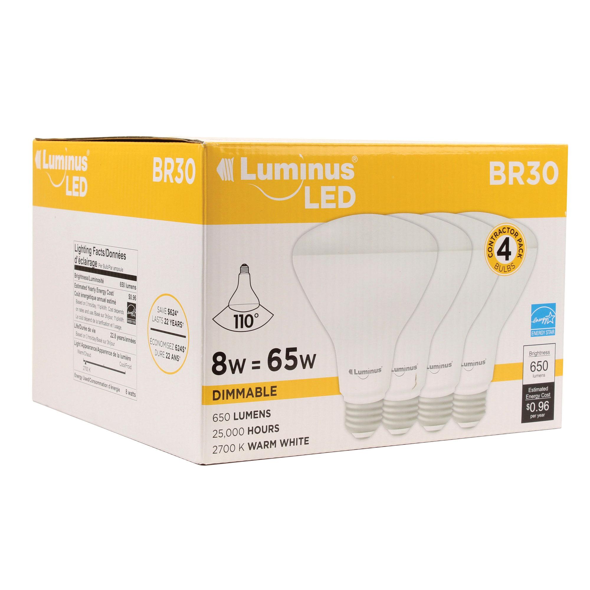 Paquet de 4 ampoules DEL 9 Watt E26 BR30