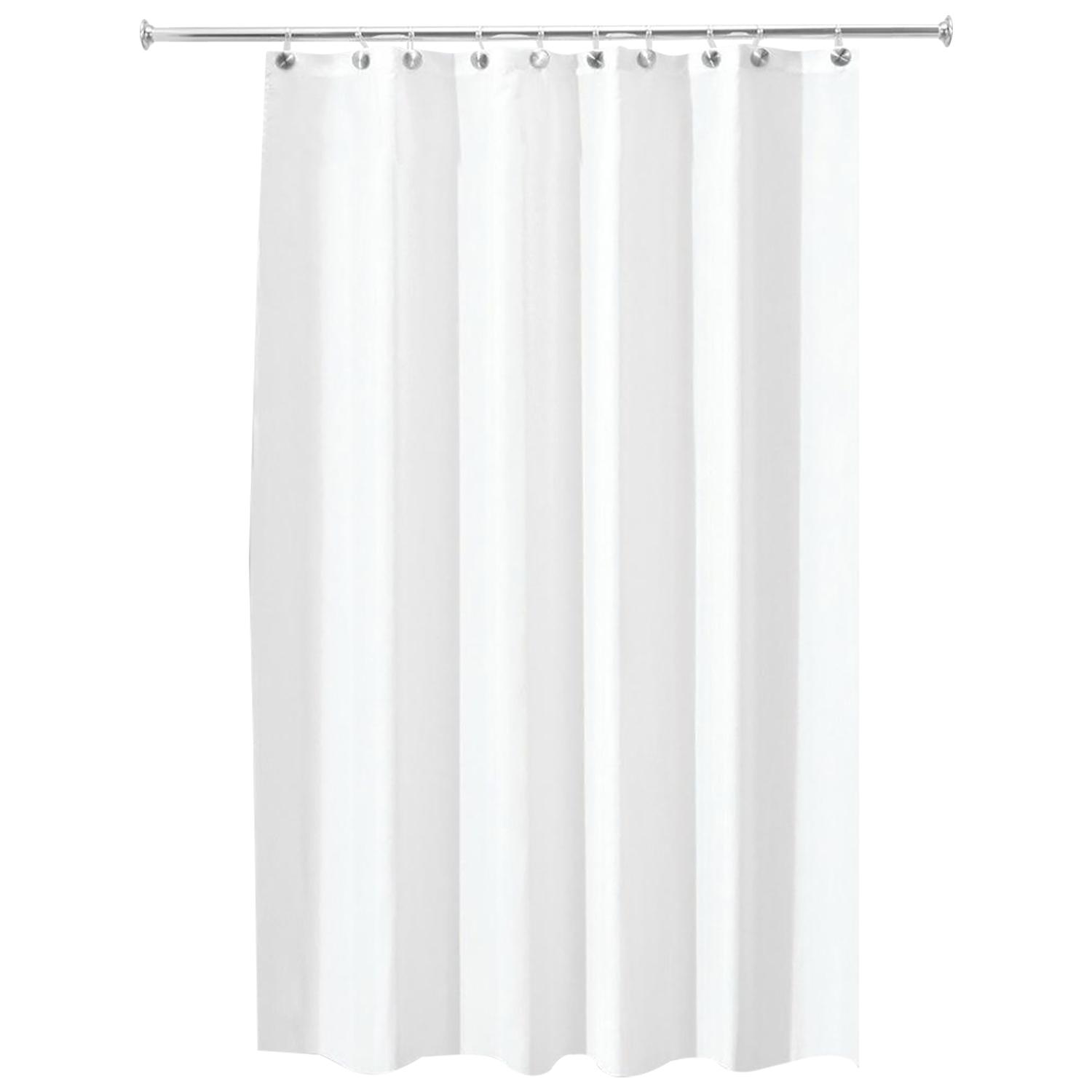 54" x 78" White Polyester Fabric Shower Curtain Liner Duo