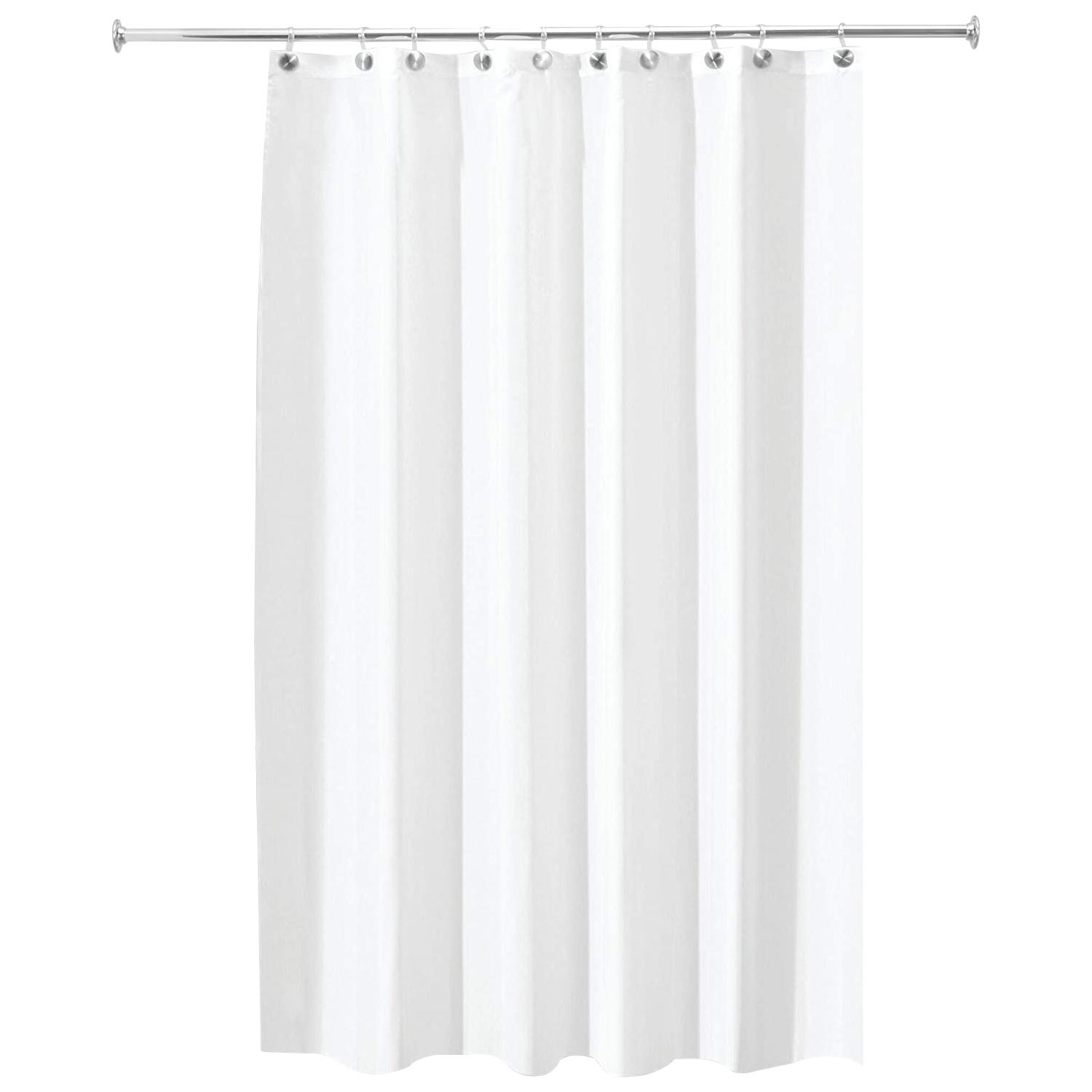 72" x 96" White Polyester Fabric Shower Curtain Liner Duo