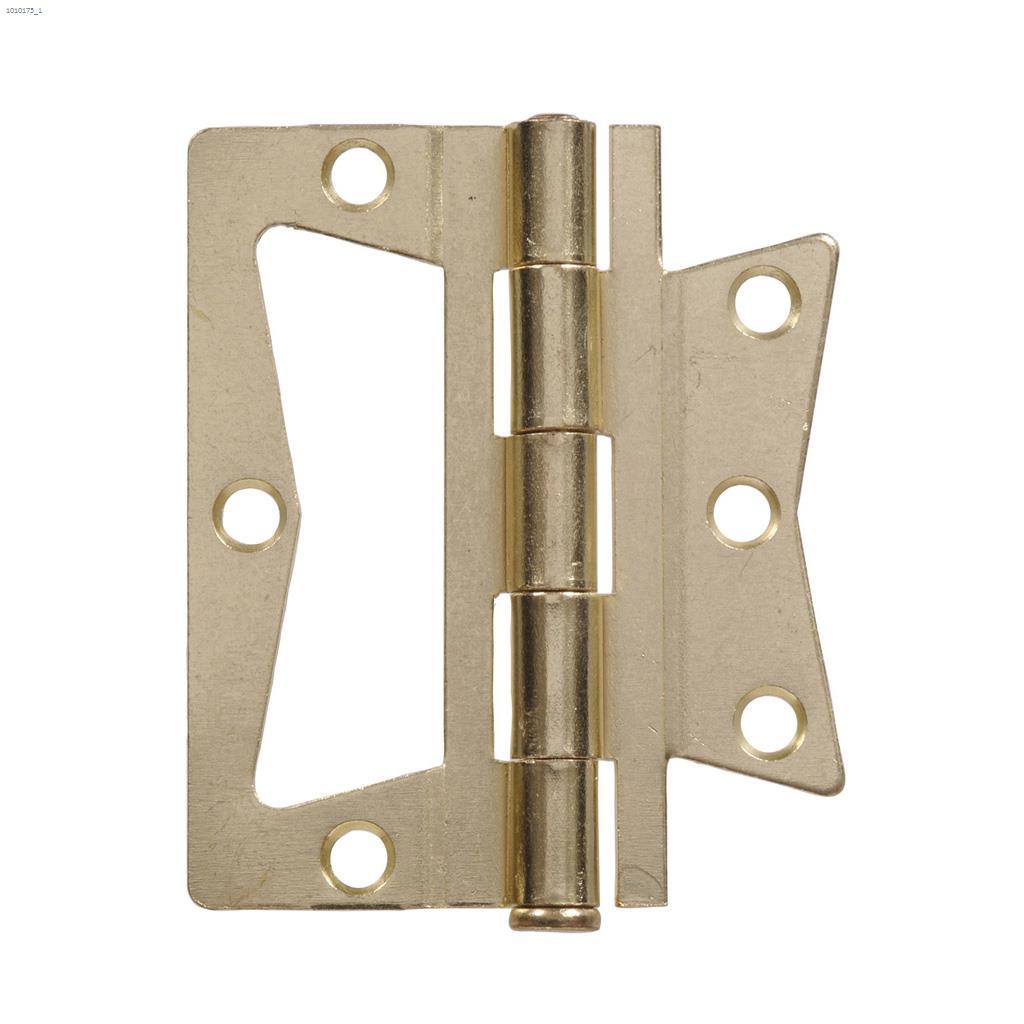 3-1/2" Brass Plated Non Mortise Hinge-2/Pack