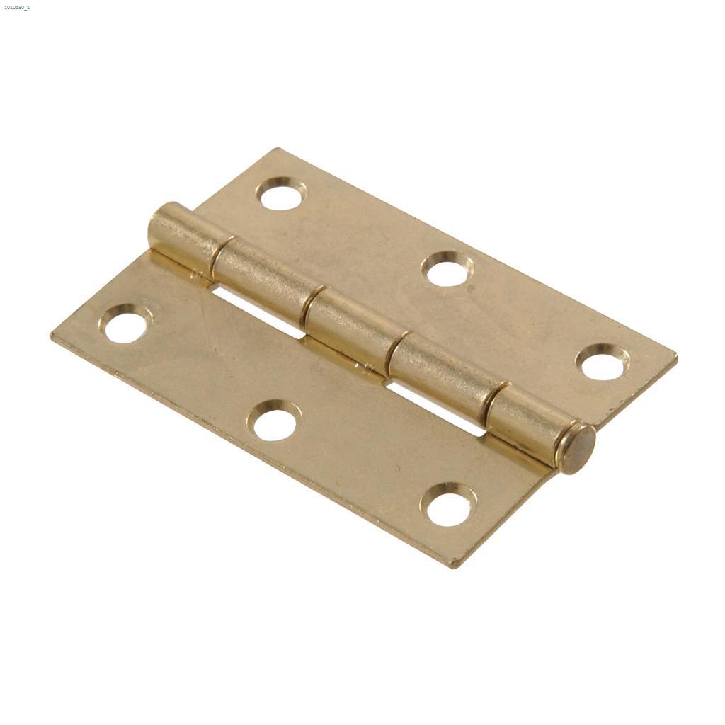 1-1/2" Brass Plated Removable Pin Light Narrow Hinge-2/Pack