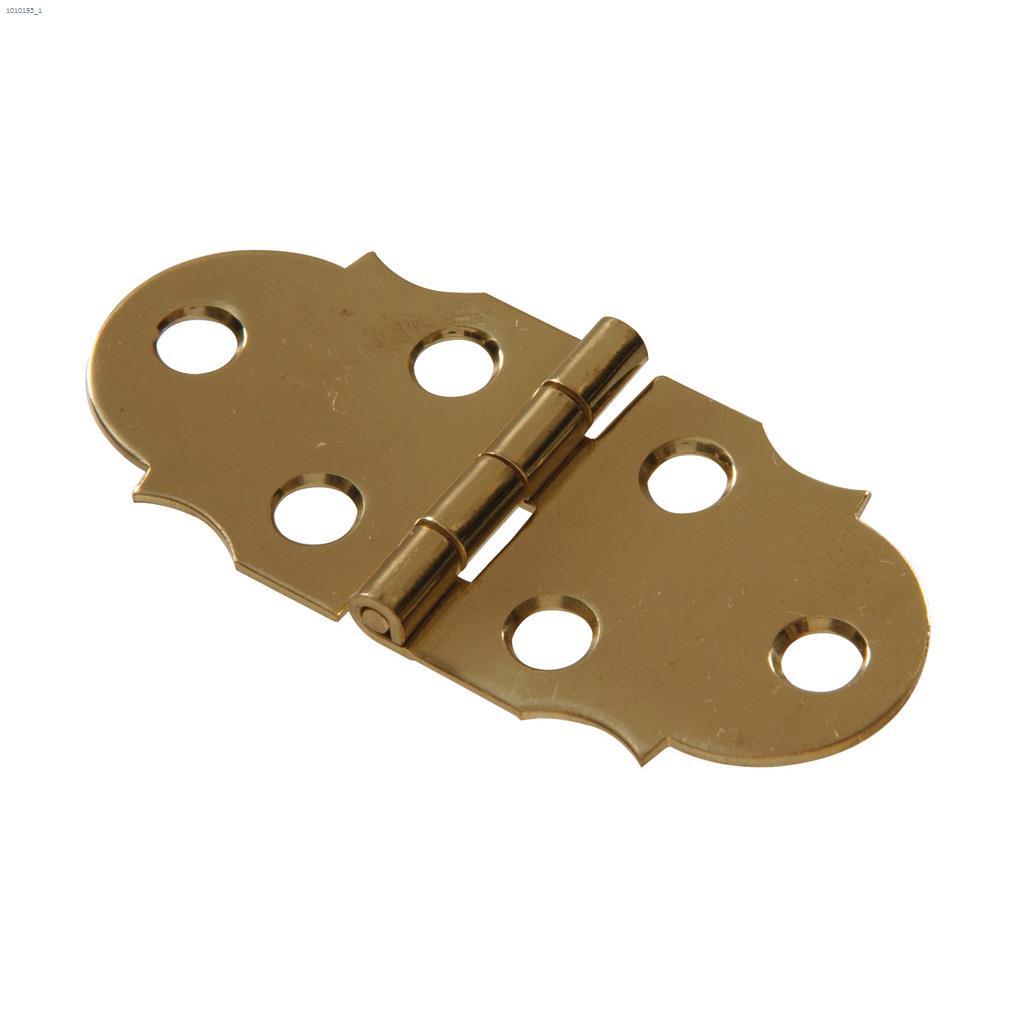 1-5/16" x 2-7/8" Bright Solid Brass Decorative Hinge-2/Pack