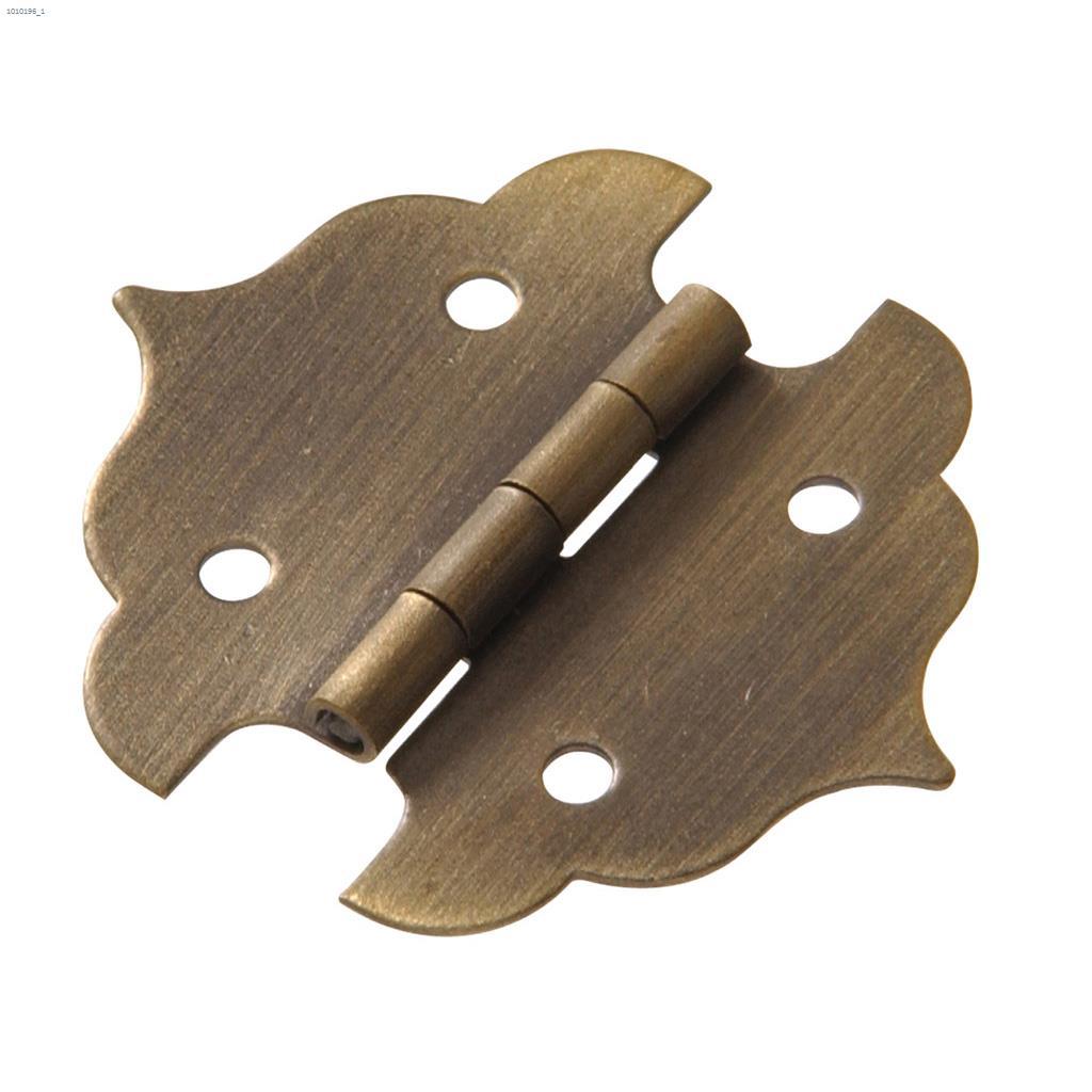 1-1/8" x 1-1/8" Antique Solid Brass Decorative Hinge-2/Pack