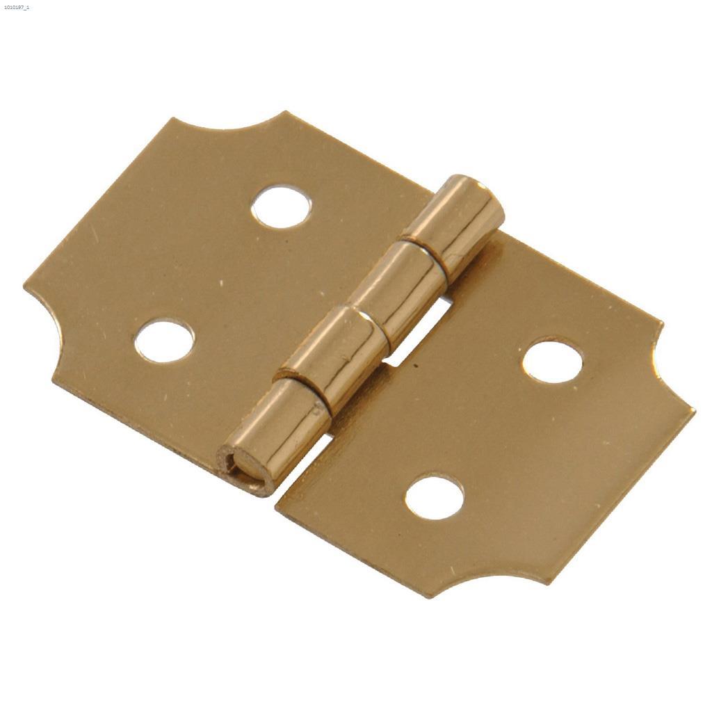 5/8" x 1" Bright Brass Solid Brass Decorative Hinge-2/Pack