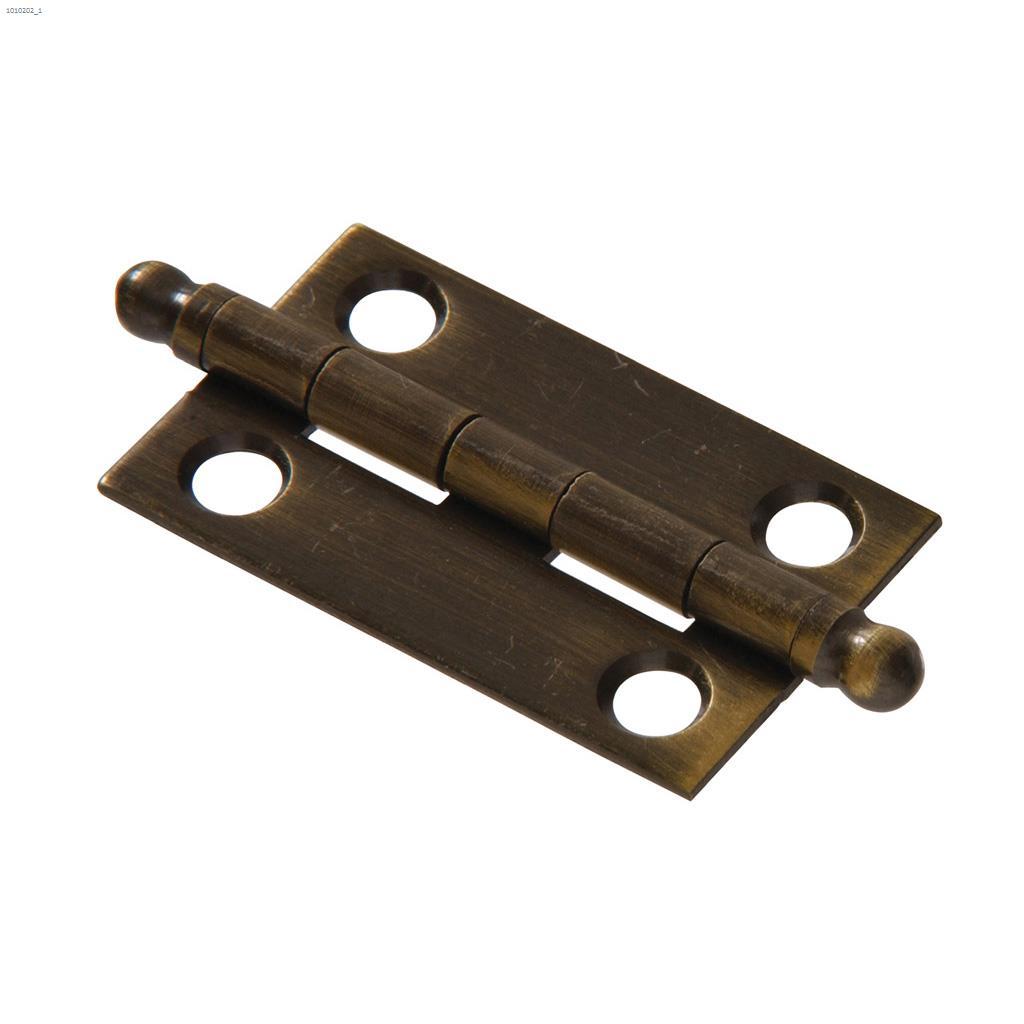 1-1/2" x 1-1/4" Antique Solid Brass Ball Tipped Hinge-2/Pack
