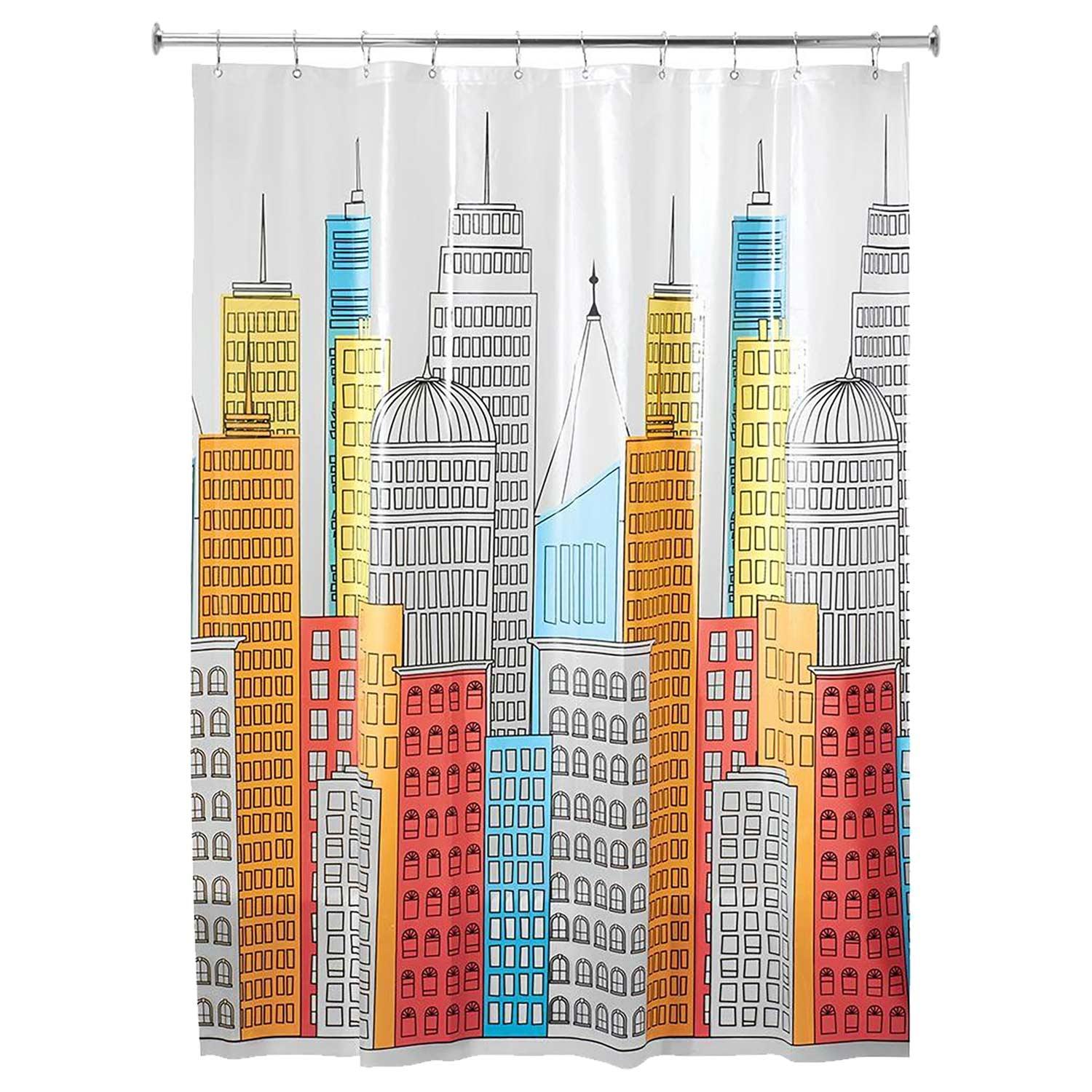 72" x 72" Multicolour PEVA Metropolitan Shower Curtain