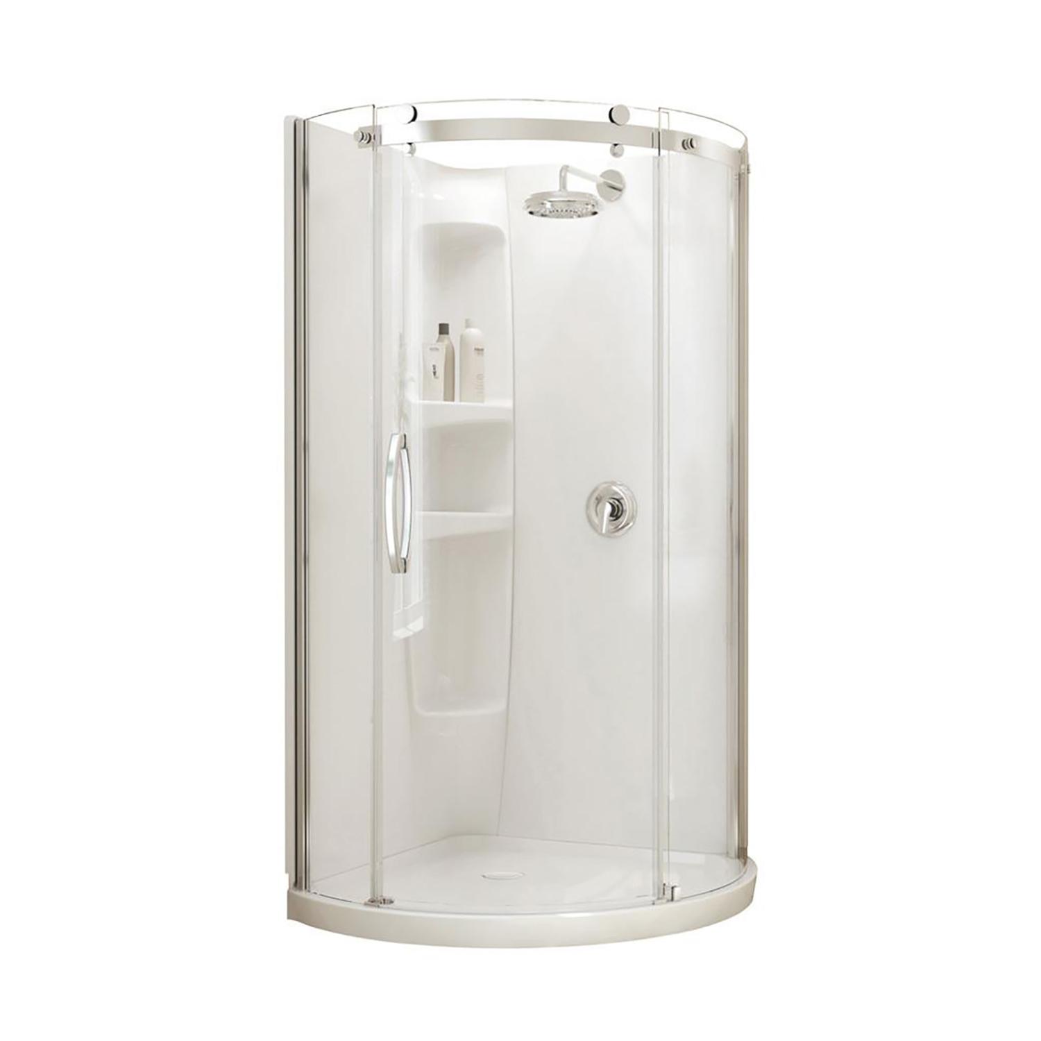 Chrome Plated Shower Door, Drain & Base Kit