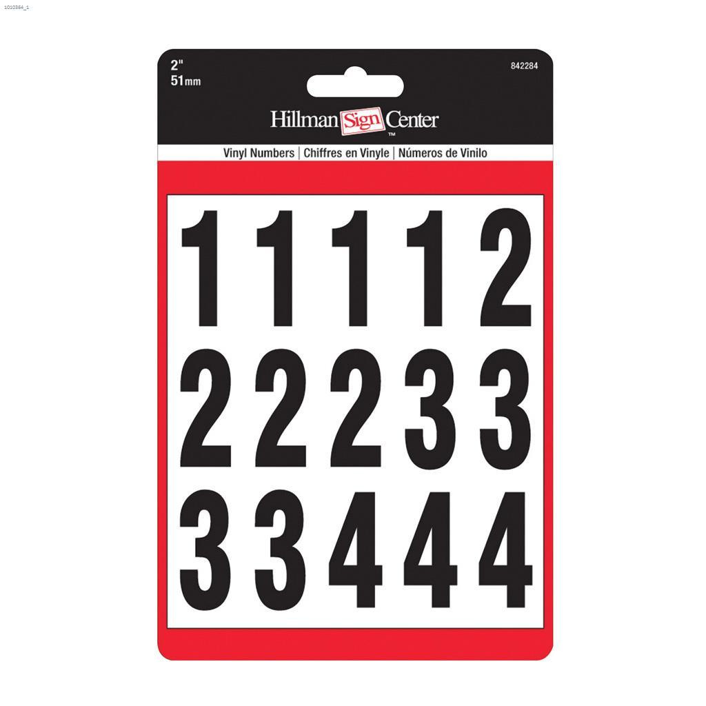 2" Black On White Vinyl Numbers Kit