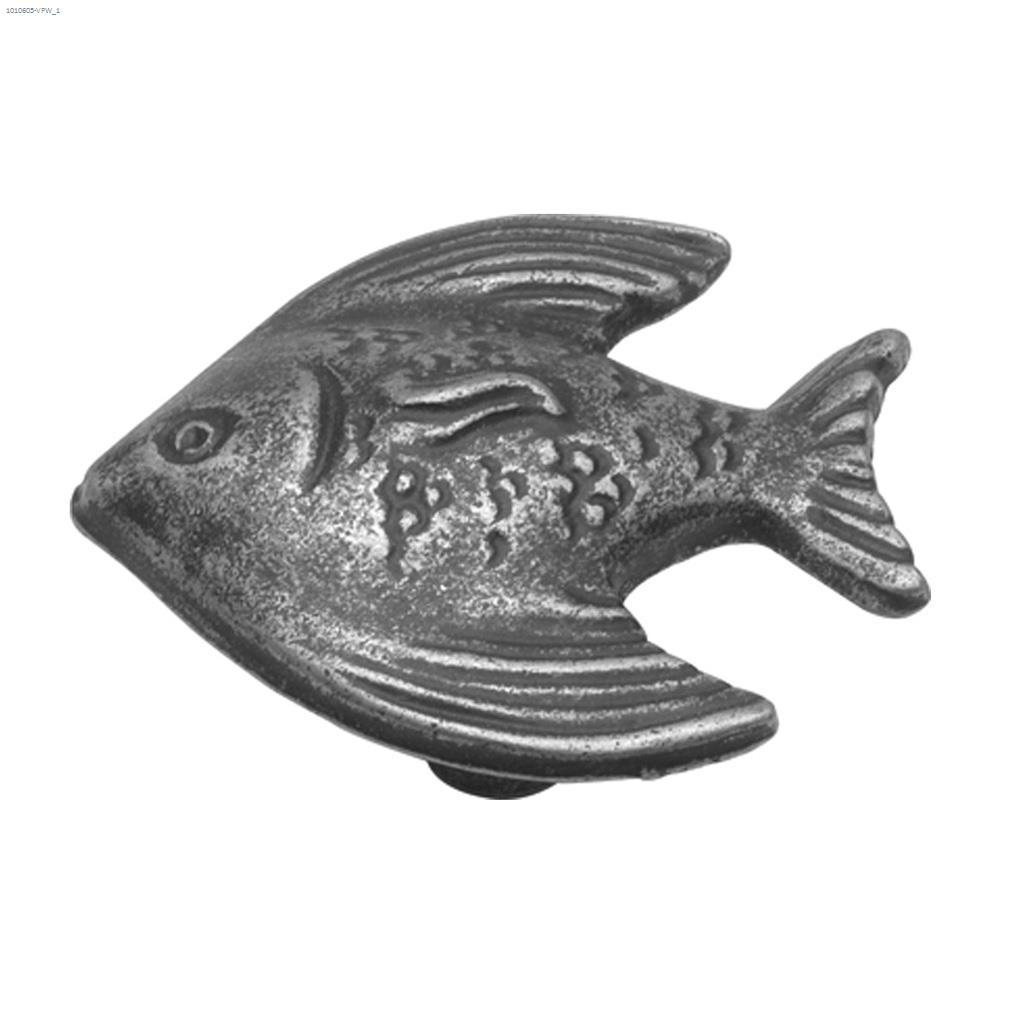 Bouton en forme de poisson des mers du Sud en étain Vibra
