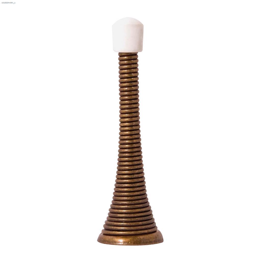 15/16" x 3-1/8" Antique Brass Spring Door Stop