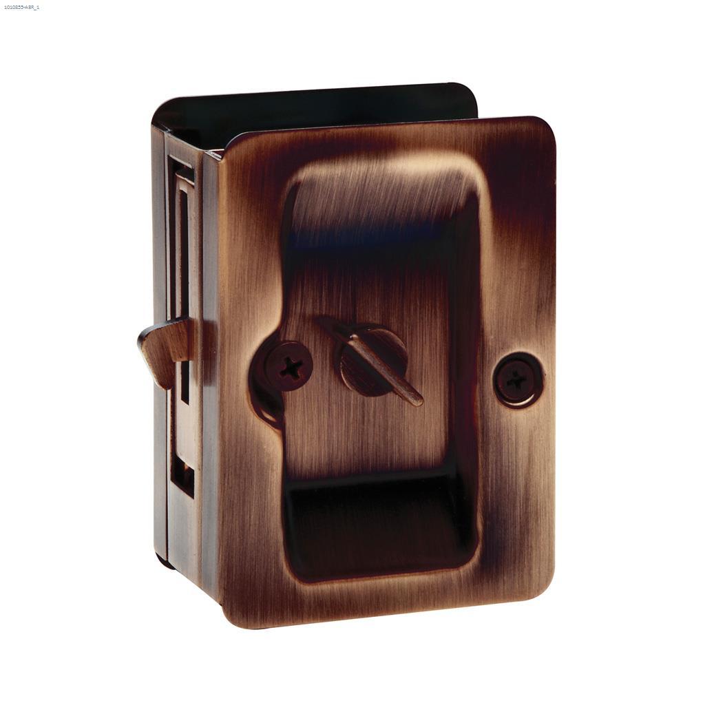 Sliding Door Lock Square Privacy Aged Bronze