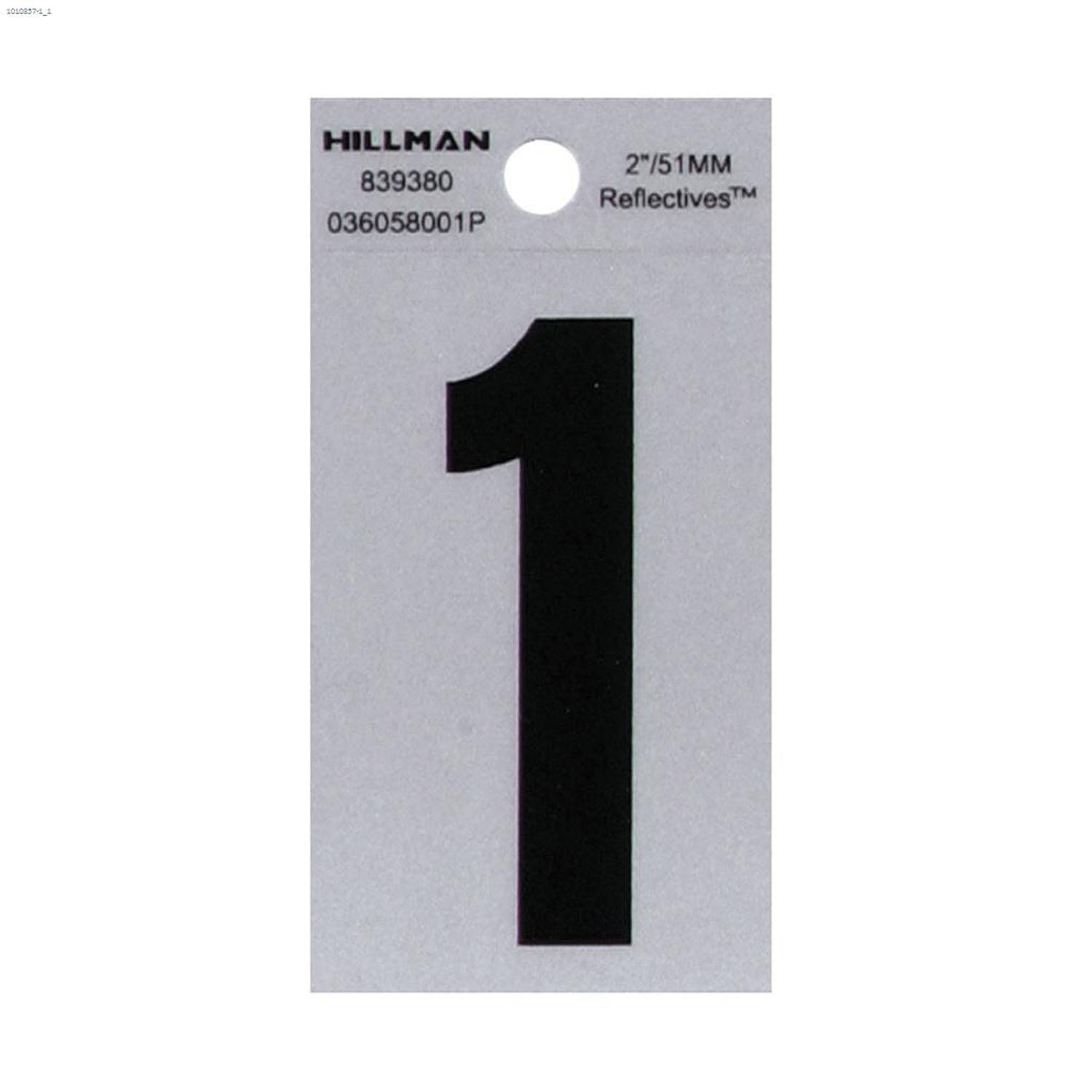 2" Black On Silver Mylar Reflective Letter