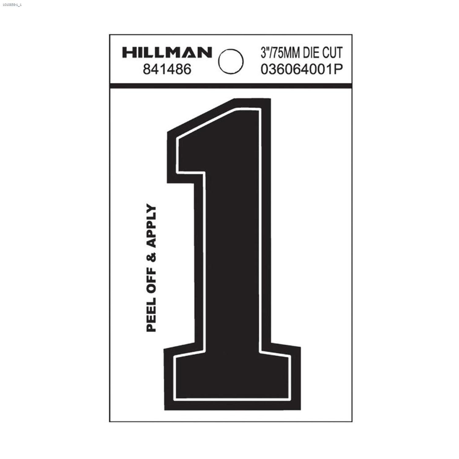 3" Black Vinyl Peel-Off Numbers
