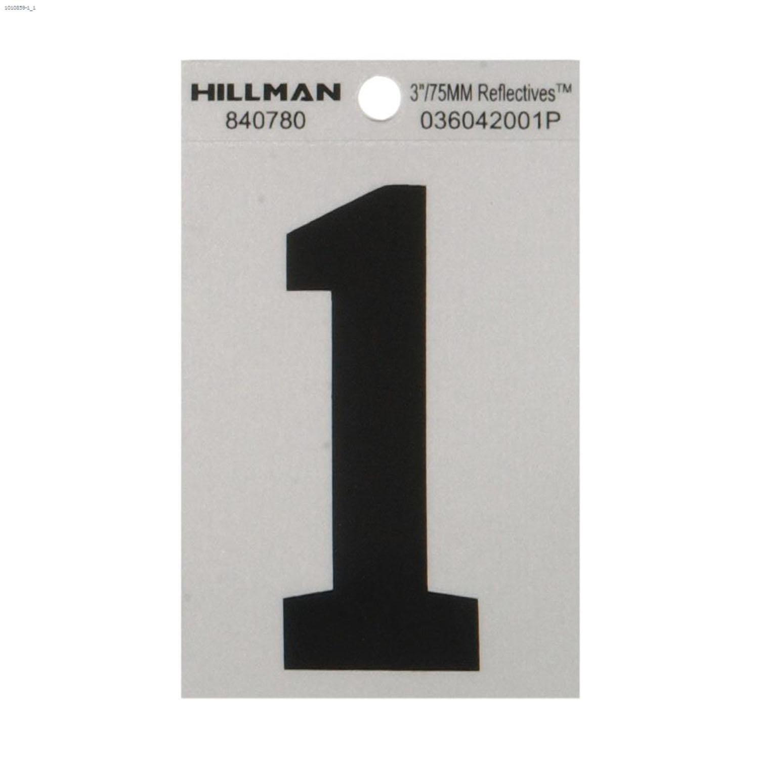 3" Black On Silver Mylar Reflective Letter